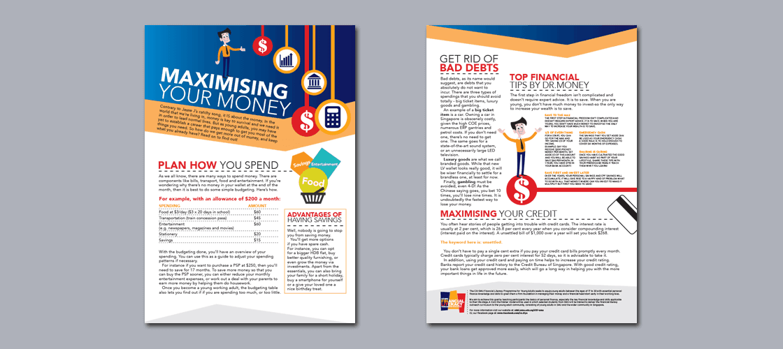 Infograpics Graphic Design Brochure SMU CITI Financial Literacy Campaign